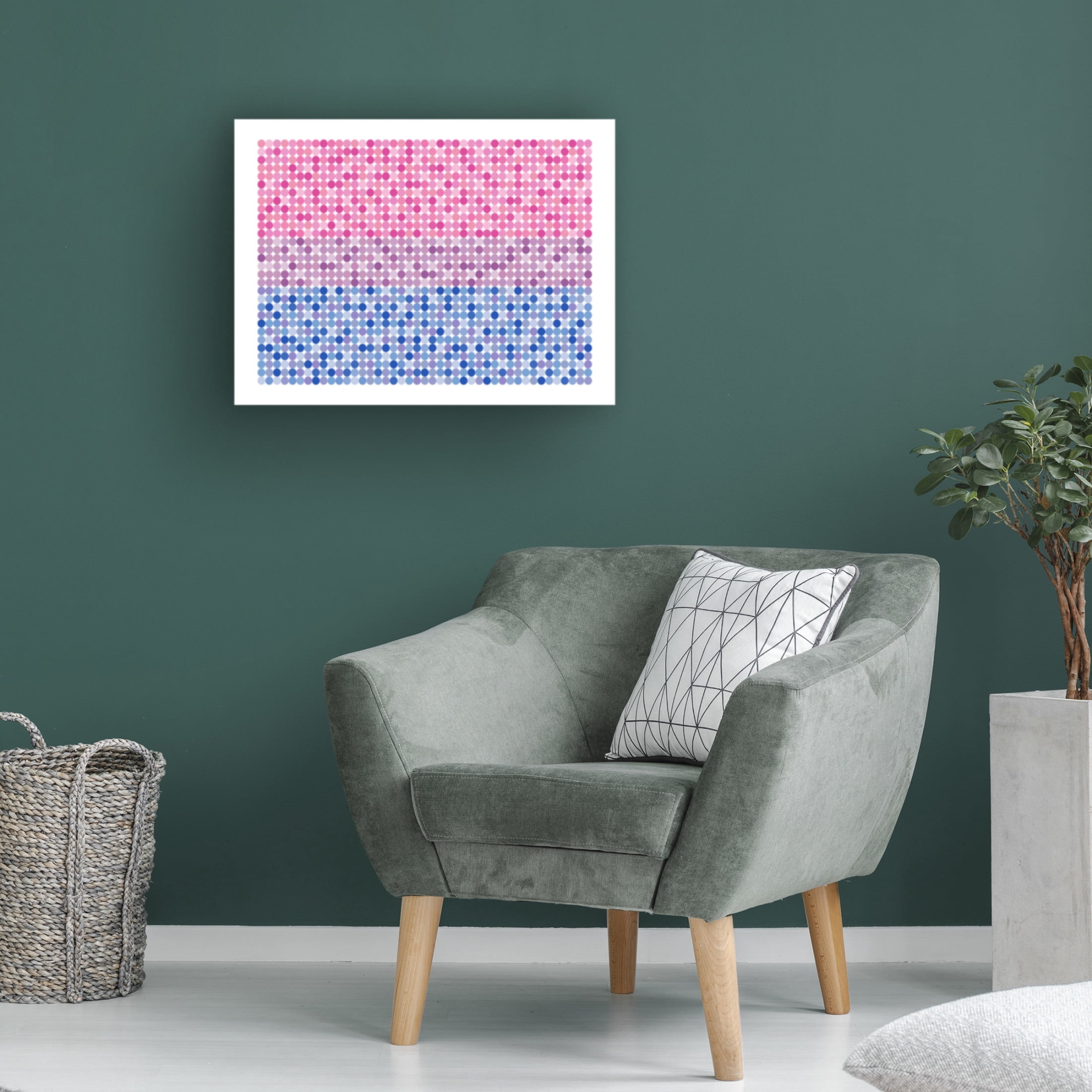 Canvas Wall Art - Tom Quartermaine 'Abstract Circle Bisexual Pride Flag' Wall Art for Living Room, Bedroom, or Office Décor by Trademark Fine Art - 19 x 14 Inches
