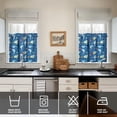 thumbnail image 4 of Kitchen Curtains 24 Inch Short - 3 Panel Set, Shark Whale Dolphin Ocean Theme, Rod Pocket Window Curtain, 100% Polyester for Nautical Farmhouse Kitchen, Easy Wash, 4 of 6
