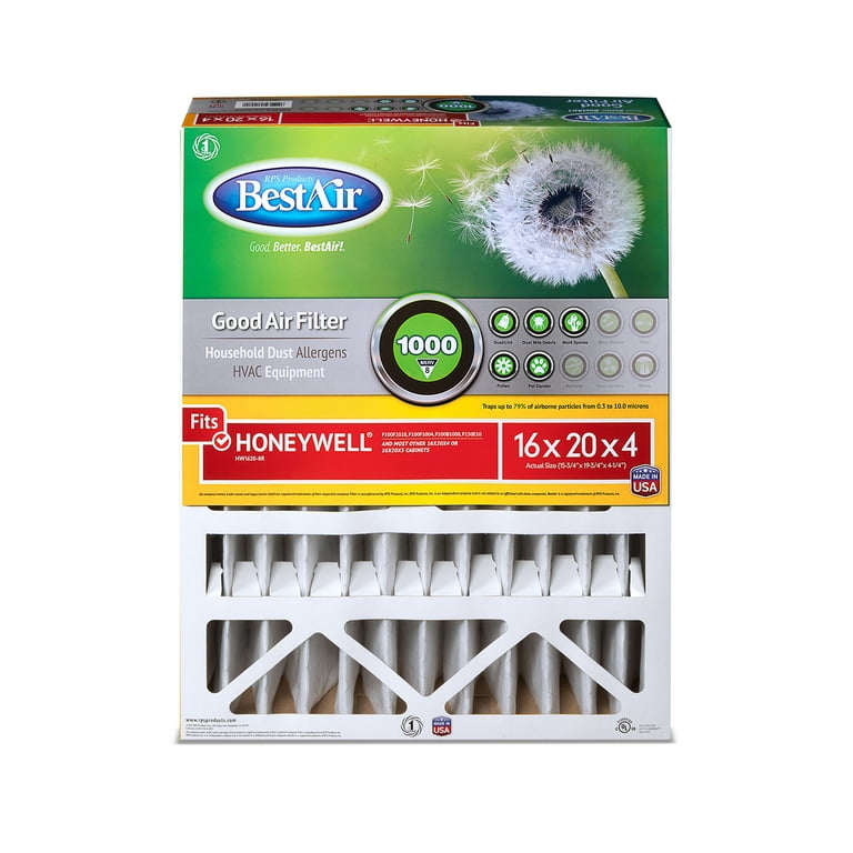 BestAir HW1620-8R Honeywell 16x20x4 Series 1000 MERV 8 Furnace
