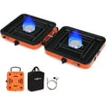 thumbnail image 1 of Dual-Burner Camping Stove with Carrying Bag, Foldable Portable Stove for Camping, 17000 BTU Camp Stove with 2 Adjustable Propane Burners, for Outdoor Cooking, RV Trips, or Emergencies, 1 of 6
