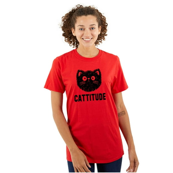 Cattitude Funny Cat Ladies Pet Lovers Women's Plus Size Graphic Tee Brisco Brands 2X