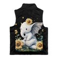 thumbnail image 5 of Uorisanigo Unisex Boys Girls Fleece Jacket Vest Puffy Warm Kids Sunflower Elephant Vest Full Zipper Sleeveless Jacket for Fall Winter Spring, Soft Cozy Outwear Waistcoat 2-12 Years, 5 of 7