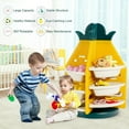 thumbnail image 4 of Gymax Kids Toy Storage Organizer 360° Revolving Pineapple Shelf w/Plastic Bins, 4 of 10
