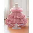 thumbnail image 4 of BemeyourBBs Toddler Baby Girl Tulle Prom Tutu Dress Sparkly Sequin Tulle Dress Princess Wedding Birthday Party Dress Blessing Baptism Day Dresses Asymmetrical Prom Ball Gown, 4 of 9