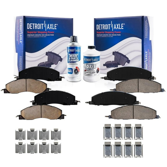 Detroit Axle - Brake Pads for 2009-2010 Dodge Ram 2500 3500, 2012 Ram 1500 2011-2018 2500 3500, Ceramic Brakes Pads Front & Rear Replacement