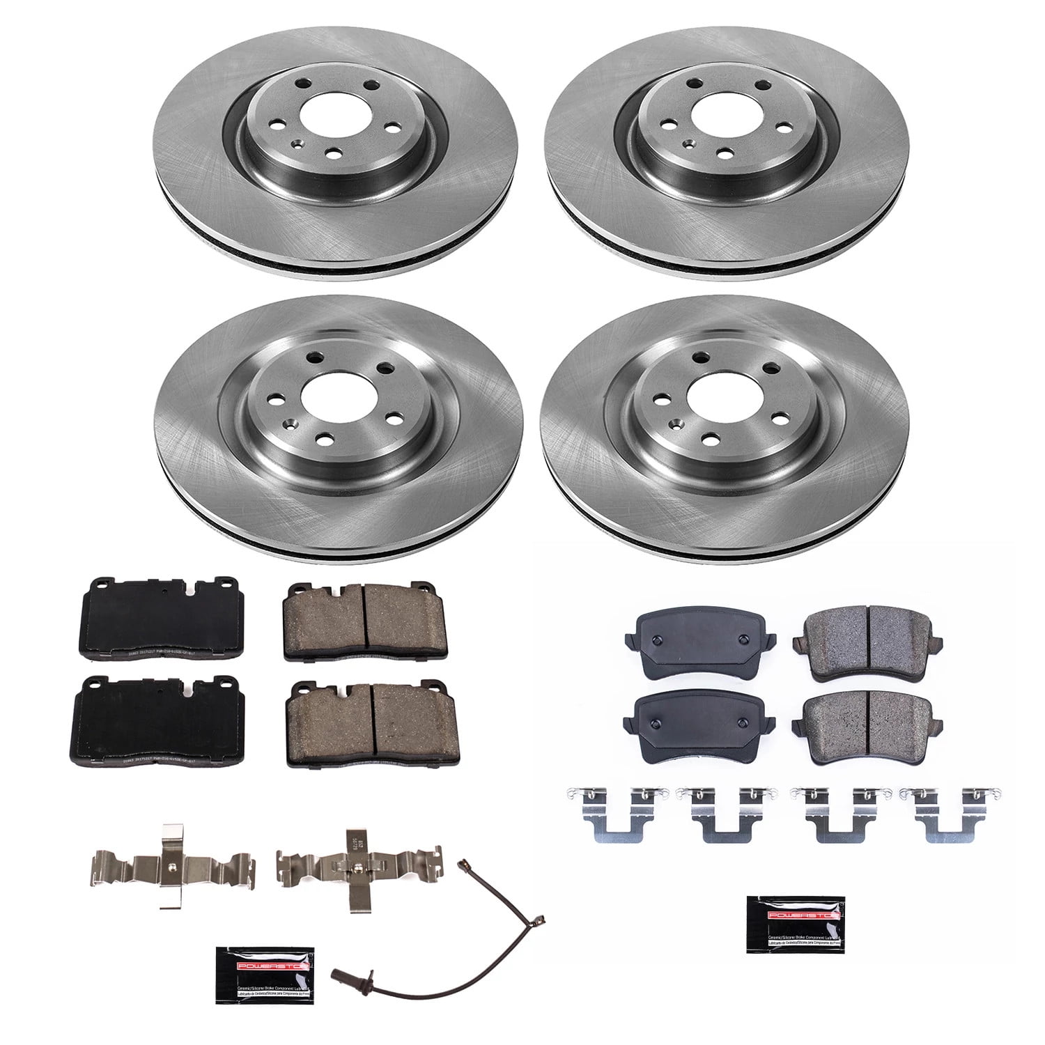 PowerStop Front and Rear Stock Replacement Brake Pad and Rotor Kit Fits: AUDI Select Models KOE7097