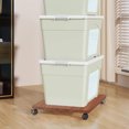 thumbnail image 4 of Aodebiao Heavy-Duty Removable Storage Box Base with 4 Pulley Wheels – Multi-Functional Shelf for Moving, Kitchen, Office (White/Beige/Coffee, PVC, 35x30x6.2cm), 4 of 6