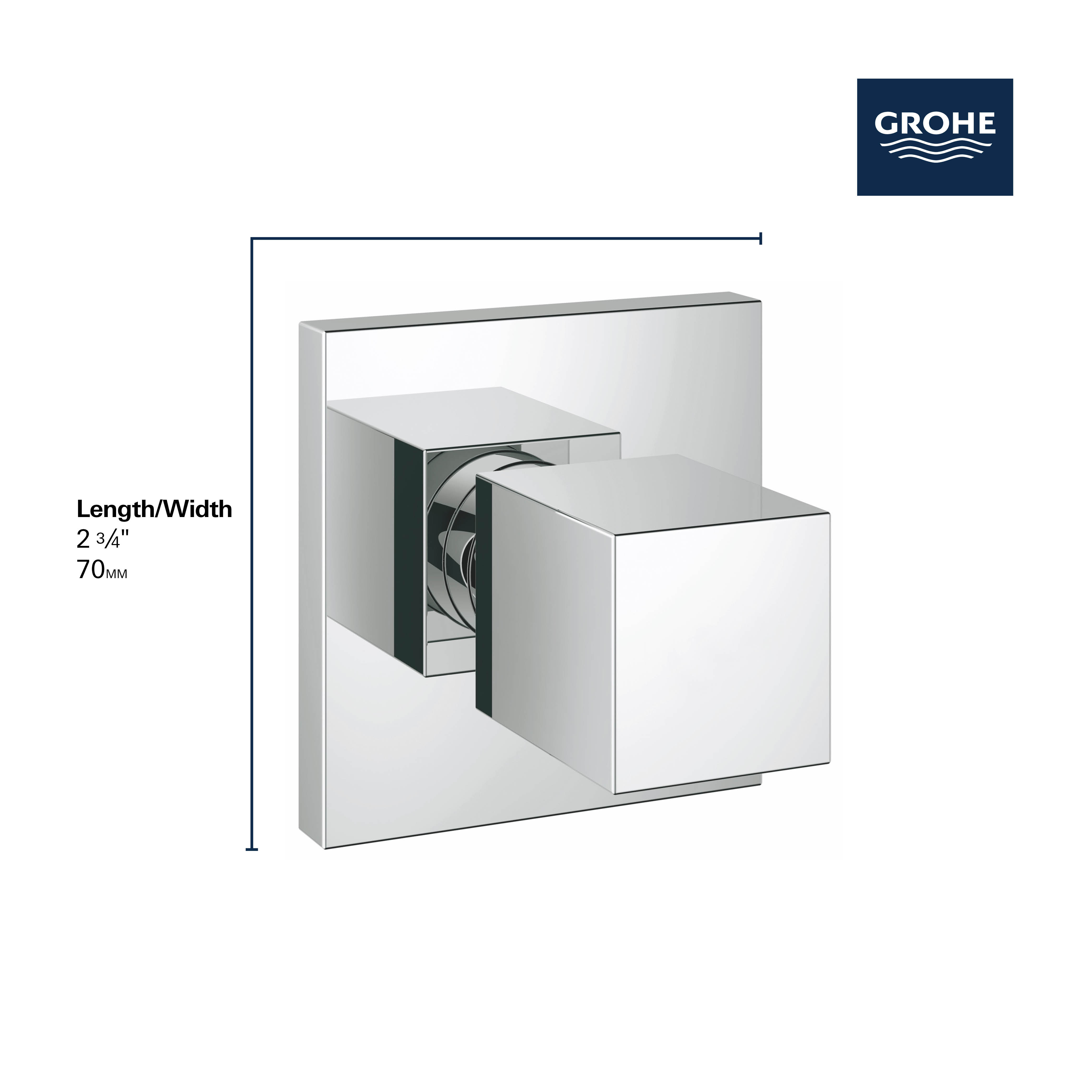 Grohe Eurocube Single-Handle Volume Control Valve Trim Only in Starlight Chrome - image 3 of 4