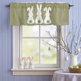 thumbnail image 4 of Valance Curtains for Kitchen Windows Easter Day White Bunny Rod Pocket Valance Retro Green Linen Texture Short Window Curtain Topper for Bedroom Living Room Bathroom 54x18in,1&nbsp;Panel, 4 of 9