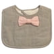 thumbnail image 1 of Babero para Bebé Frenchie Mini Couture Rayas con Moño Rosa Oxford, 1 of 2