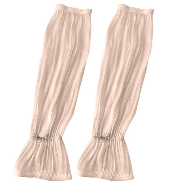 Fashionable Lace Arm Covers for Women Sun Breathable Stretchy Long Sleeve Pearl Ribbon Silk Accessory