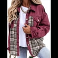thumbnail image 1 of Chaqueta Vaquera Estilo Boyfriend, Informal, de Larga, con Botones y Bolsillos, para Mujer Rojo L, 1 of 9