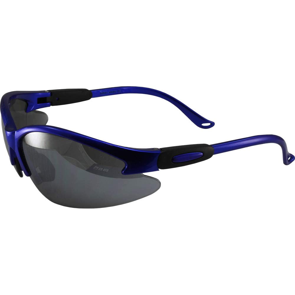 Global Vision Cougar Bifocal Safety Glasses Blue Frame Smoke Lens