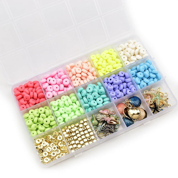 Kit de perles en argile polymère avec perles d'argile entretoise en argile  pendante pour la fabrication de boucles d'oreilles 