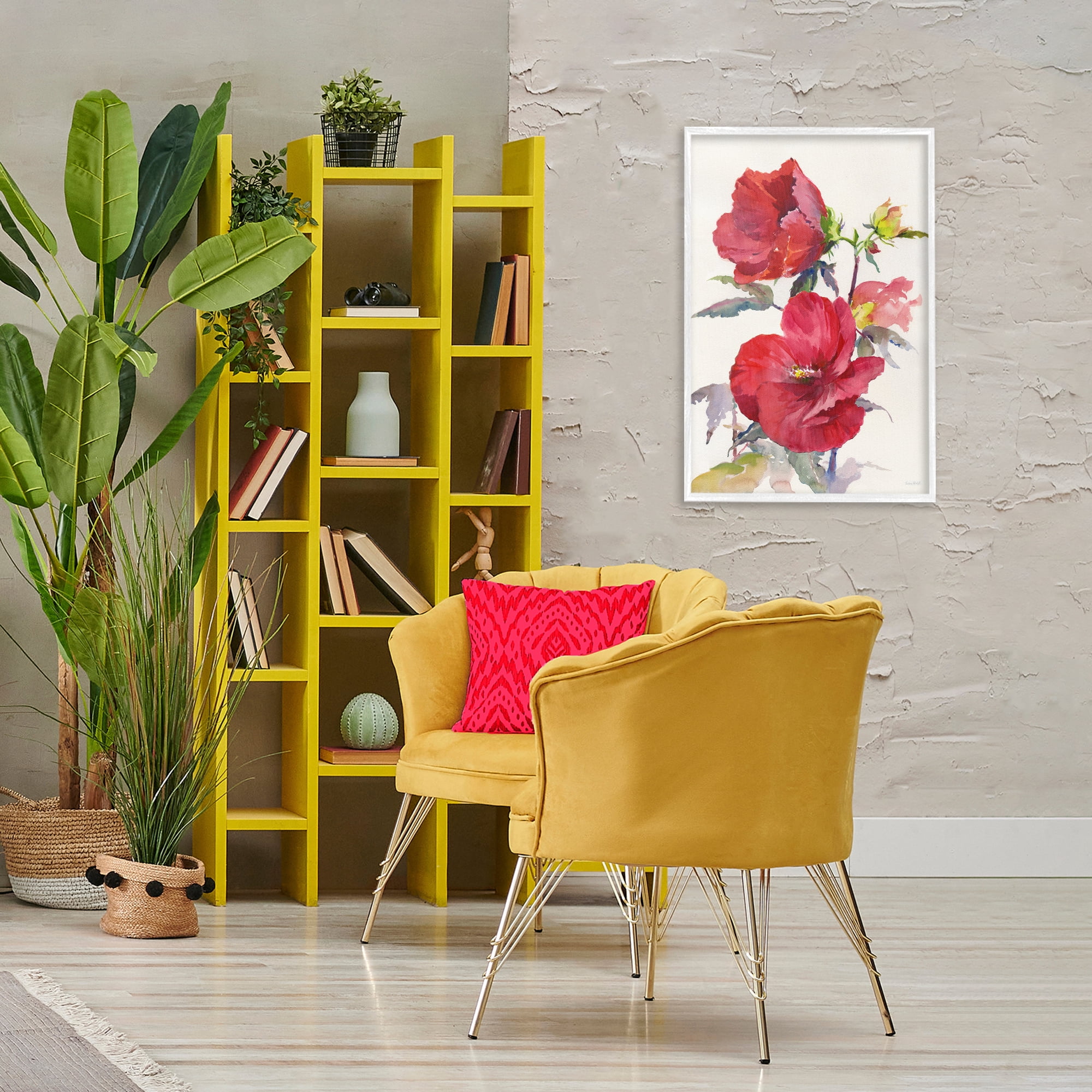 Stupell Industries Two Red Poppies Botanical & Floral Painting White Framed Art Print Wall Art, 20 x 30