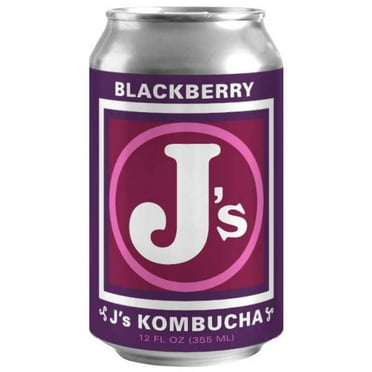 J's Kombucha Blackberry flavored 12 pack 12oz