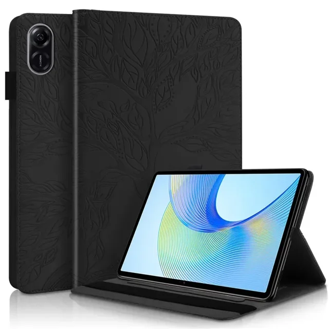 For Honor Pad X 9 X9 X8 Pro 11.5 Inch Case 3D Tree Embossed Flip Stand Soft TPU Cover for Honor Pad X9 11 5 inch Tablet Case Pen Black For Honor Pad X9