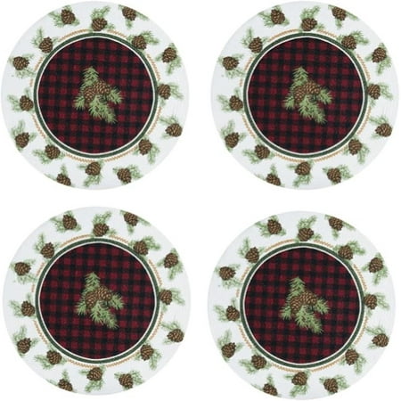 

Woodland And Pinecones Round Braided Placemats Set Of 4 Kitchen Or Dining