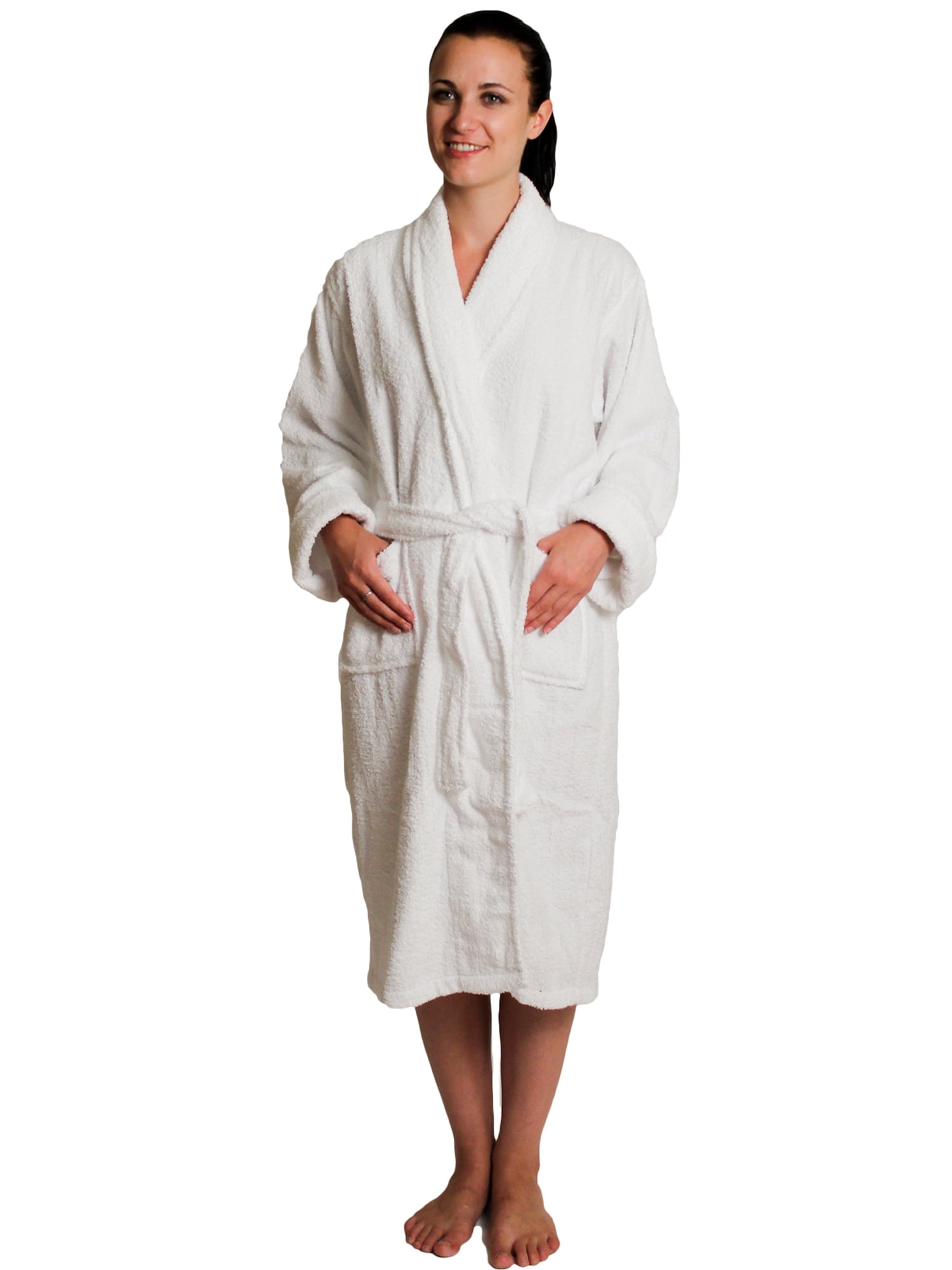 BATHROBE for MENS WOMENS 100% COTTON TERRY TOWELLING COLLAR DRESSING Night GOWN 