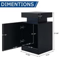 thumbnail image 5 of Nightstand Set Of 2, Wooden Night Stand With LED Lights, Modern Bedside Table With Storage Cabinet, Black, 5 of 5