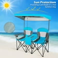 thumbnail image 4 of Chaises de Camping Pliantes Portatives Goplus avec Auvent, Porte-Gobelet, Glacière, Extérieur, Bleu, 4 of 10