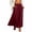 *Wine, variant on ClodeEU Women's Linen Blend Elastic Waist Loose Fit Maxi Skirt with Pockets ,Solid Color Casual Ankle Length Skirt Army Green,Women's Plus L
