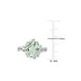 thumbnail image 4 of 6.50 Carat (Ctw) Green Quartz Ring in Sterling Silver with Accent Diamonds for Women, 4 of 6