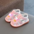 thumbnail image 3 of LYHaoo Boys Sandals Summer Style Soft Sole Light Up Shoes For Boys And Girls Soft Sole Walking Sandals For Toddlers Cute Little Mary Jane Shoes 0 1 Year Sizes 7.5 Little Kid(20), 3 of 6
