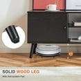 thumbnail image 3 of Mid-Century Modern TV Stand for TVs up to 60", Wood Entertainment Center with Storage Cabinets and Open Shelves, Black, 3 of 8