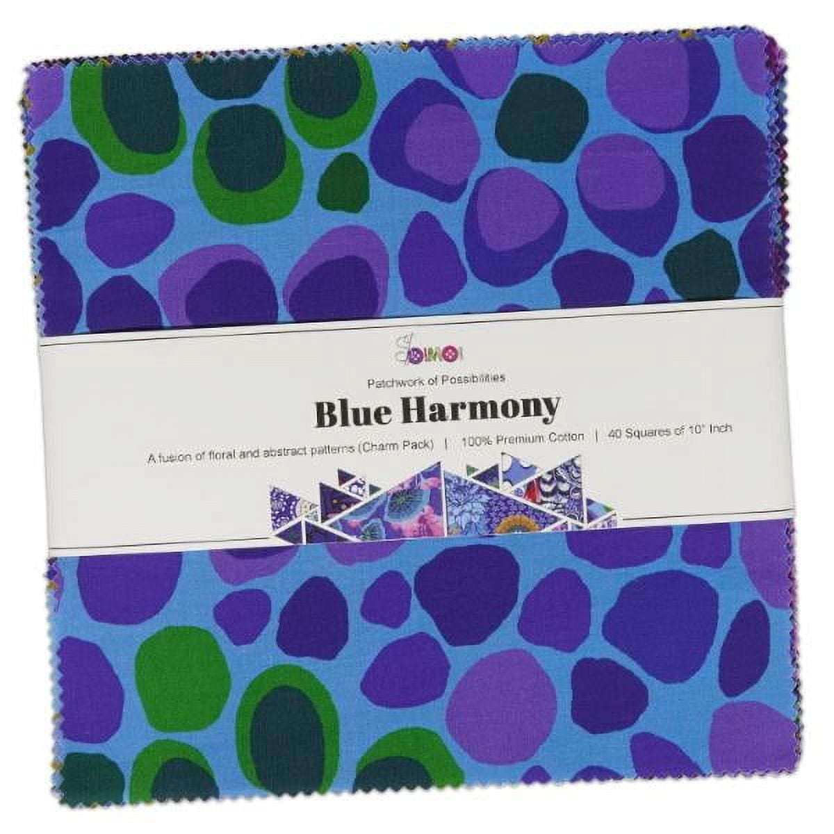 Soimoi 40 Pcs 10 x 10 inches Quilting Fabric Bundles Precut, DIY Cotton Fabric Squares, Printed Layer Cakes Patchwork Materials for Crafts Cloths Decor,Charm Squares for Quilts,Sewing - Blue Harmony