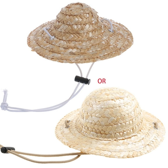 Pet Dog Hat 2 Sizes S/L Straw Cap Sombrero Hat Dog Cat Costume Accessories