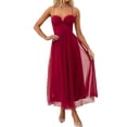 thumbnail image 2 of Gupgi Robe Longue en Tulle pour Femme Couleur Unie à Bretelles Spaghetti Dos Nu Corset Robes Cocktail Robe de Soirée Formelle, 2 of 6