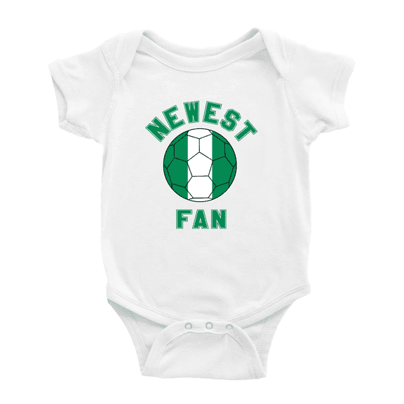 Newest Nigeria National Soccer Team Fan Cute Baby Romper (White, 0-3 Months)