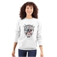 thumbnail image 3 of Patriotic American Skull Badass Rebel Unisex Plus Fleece Graphic Sweatshirt Brisco Brands 2X, 3 of 6