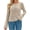 Khaki, variant on Long Sleeve Women's Casual Tulle Top Blouse Lightweight Knit Pullover Sweater