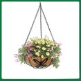 thumbnail image 3 of 2 Pieces Metal Hanging Flower Basket, Coconut Fiber Hanging Flower Basket, Hanging Flower Basket, for Indoor and Outdoor Plants, 3 of 5