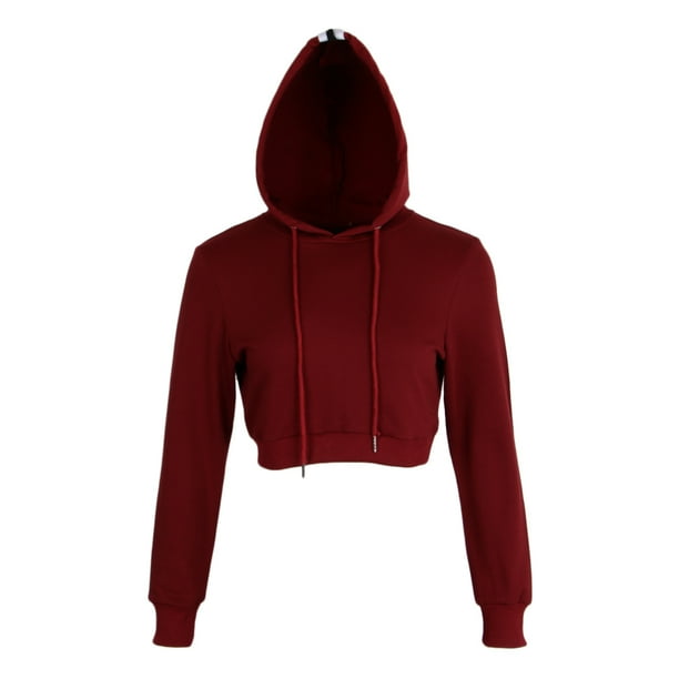 Women Cotton Tracksuit Sports Outfits Crop Top Hoodie