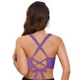 thumbnail image 5 of NIEWTR Women's V Neck Tankini Top Ribbed Adjustable Spaghetti Straps Bikini Top Bathing Suit Swim Tops Twist Front Swim Bra Sexy Bikini Tops Swimsuit Gift Bikini Tops Only（purple，M）, 5 of 9