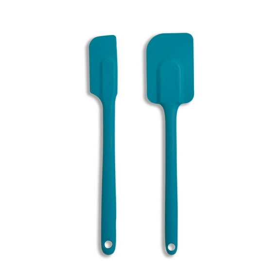 Mrs. Anderson's Baking Silicone Spatula Set, Nonstick Flexible and Heat-Resistant, Turquoise, 2-Piece Set