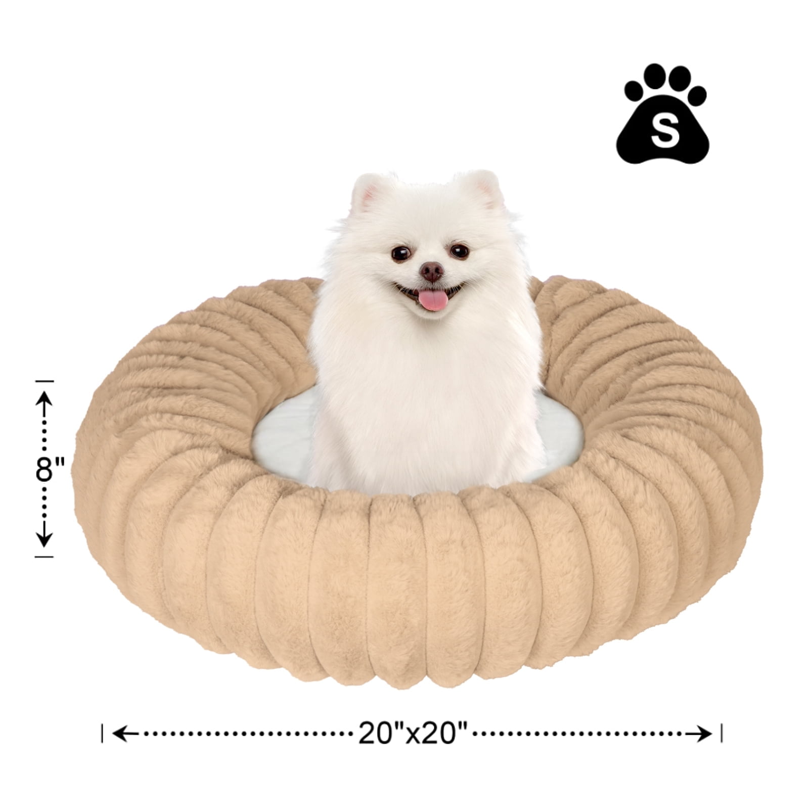 Katieovy Donut Dog Bed, Small, Apricot photo 1
