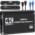 thumbnail image 1 of HLONK 4k Hdmi-Compatible Video Capture Card with USB  Full HD 1080P for Game Recording  Black Game Capture Device, 1 of 8