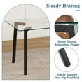 thumbnail image 5 of 51" Glass Dining Table for 4, Sudica Clear Tempered Glass Modern Rectangular Kitchen Table with Metal Legs, 5 of 6