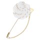 thumbnail image 1 of Broche de rosa de tela con broche de hoja dorada, pin de solapa de flor de rosa para hombres [Blanco Crema], 1 of 1