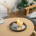 thumbnail image 3 of Candle Plate Holder Tray: Round Wooden Decorative Mirror Candle Plate Small Farmhouse Table Centerpiece Rustic Tealight Pillar Trays for Christmas Wedding Halloween Home Decor, 3 of 16