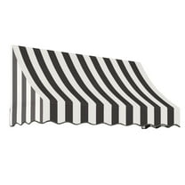 Awntech 5.375 ft Nantucket Fixed Awning Acrylic Fabric, Black/White Stripe