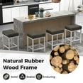 thumbnail image 6 of Costway 24.5" Bar Stool Set of 4 with Solid Rubber Wood Frame Humanized Footrest Kitchen White, 6 of 8