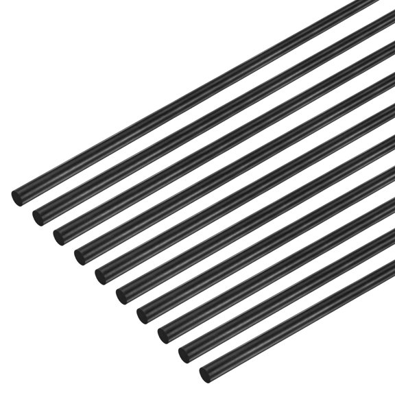 Uxcell 10-Pack Carbon Fiber Rods, 200mm Length 2mm Dia Carbon Fiber Solid Matte Pole