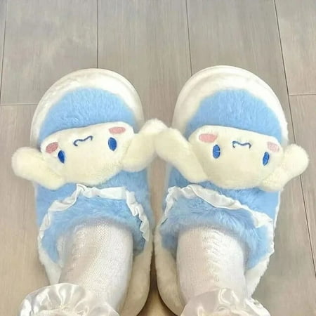 

New Sanrio Hello Kitty Shoes Cartoon Anime Warm Women Winter Cinnamoroll Home Y2k Cute Melody Plush Designer Living Room Shoes