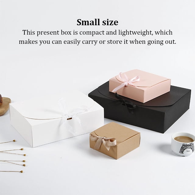 10 Pieces Paper Gift Packaging Box with Ribbon Wedding Ceremony Engagement Cookie Candy Packing Case Portable Favor Boxes White 31x26x8cm