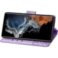 thumbnail image 4 of Wallet Case for Samsung Galaxy S23 Ultra,3D Butterfly Pattern PU Leather Flip Phone Case with Magnetic Clasp and Cash Card Slots Holster for Galaxy S23 Ultra,HZD Rhinestone Light Purple, 4 of 18